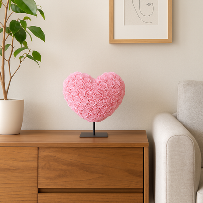 Hart DELUXE op standaard 25cm | lichtroze | in luxe cadeauverpakking 25 cm